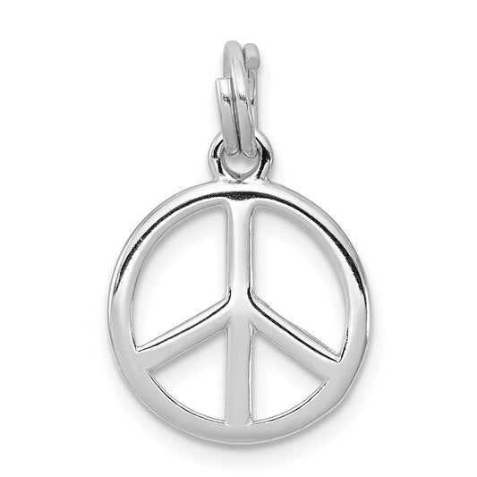 Sterling Silver Rhodium-platedPolished Peace Sign Charm QC7108