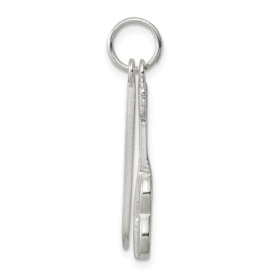 Sterling Silver Polished Violin & Bow Charm QC7112