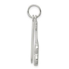Sterling Silver Polished Violin & Bow Charm QC7112