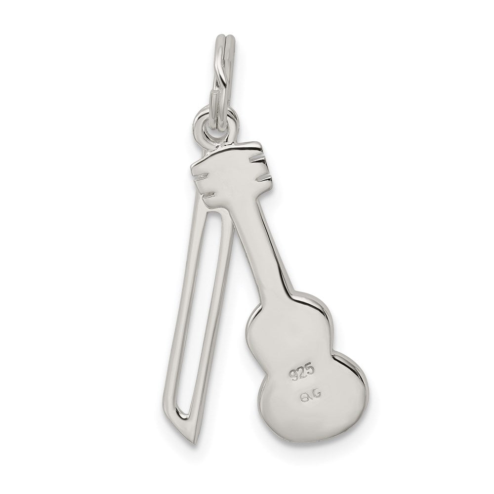 Sterling Silver Polished Violin & Bow Charm QC7112