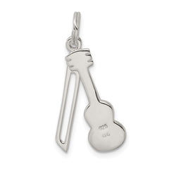 Sterling Silver Polished Violin & Bow Charm QC7112