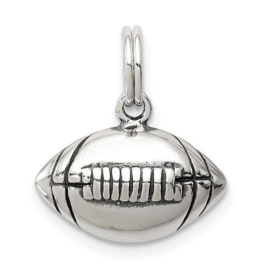 Sterling Silver Antiqued Football Charm QC7122