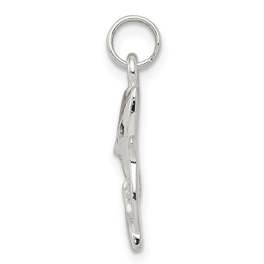 Sterling Silver Enameled Cat Charm QC7161