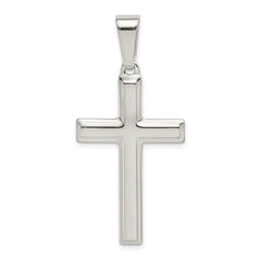 Sterling Silver Polished Cross Pendant QC7223
