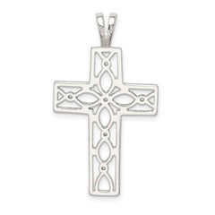 Sterling Silver Polished Cross Pendant QC7227