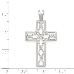 Sterling Silver Polished Cross Pendant QC7227