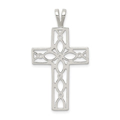 Sterling Silver Polished Cross Pendant QC7227