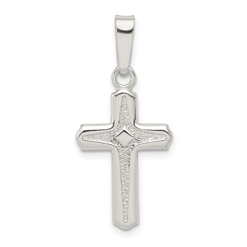 Sterling Silver Polished Cross Pendant QC7229