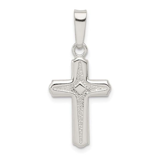 Sterling Silver Polished Cross Pendant QC7229