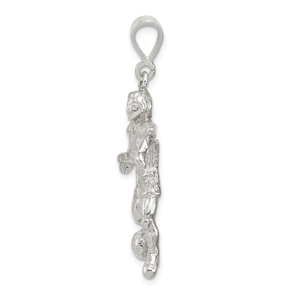 Sterling Silver Soccer Player Charm QC723