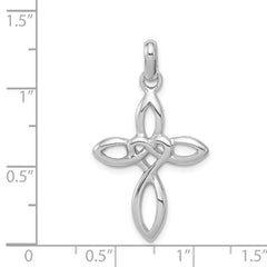 Sterling Silver Rhodium Plated Cross Pendant QC7234