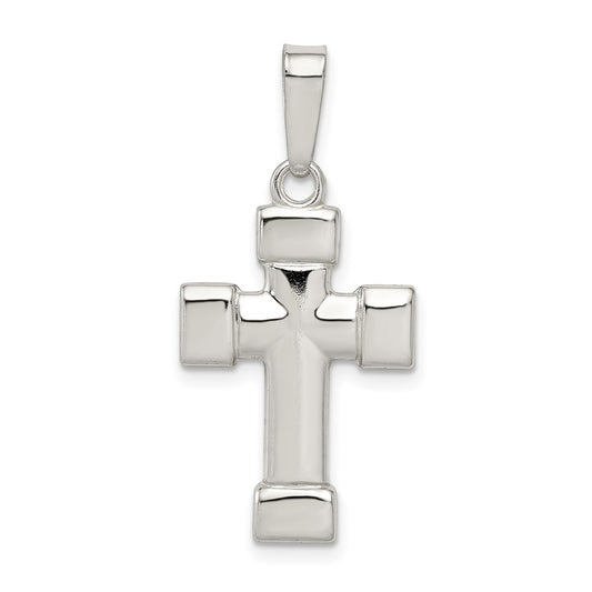 Sterling Silver Polished Cross Pendant QC7238