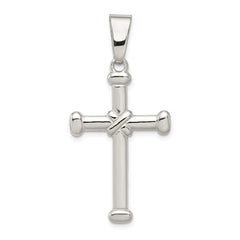 Sterling Silver Polished Cross Pendant QC7241