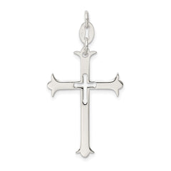 Sterling Silver Polished Cross Pendant QC7244
