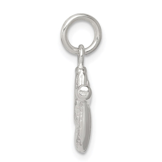 Sterling Silver Baseball Glove & Bat Charm QC725