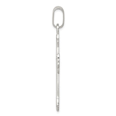 Sterling Silver Polished and Textured Cross Pendant QC7250