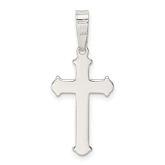 Sterling Silver Polished and Texture Center Finish Cross Pendant QC7254