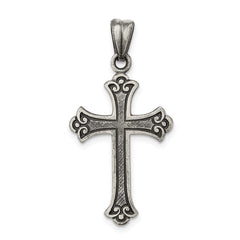 Sterling Silver Antiqued Cross Pendant QC7257
