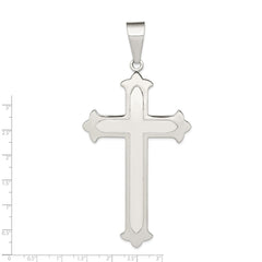 Sterling Silver Polished Cross Pendant QC7258