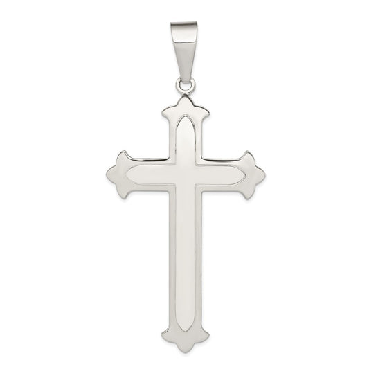 Sterling Silver Polished Cross Pendant QC7258