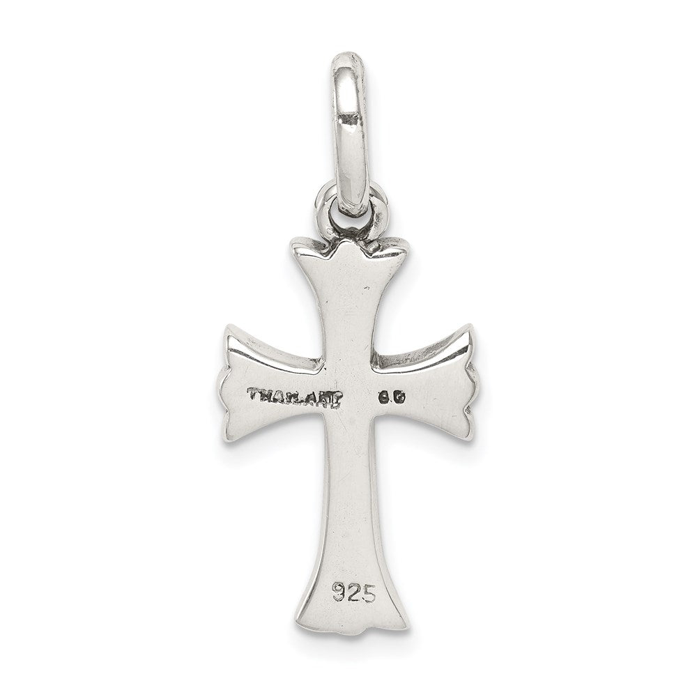 Sterling Silver Antiqued Cross Pendant QC7265