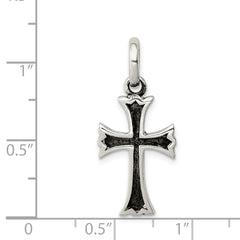 Sterling Silver Antiqued Cross Pendant QC7265