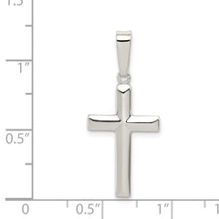Sterling Silver Polished Cross Pendant QC7290