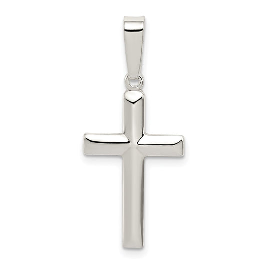 Sterling Silver Polished Cross Pendant QC7290