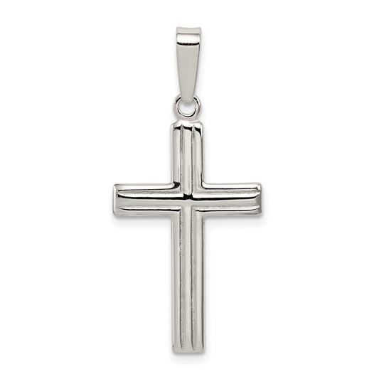 Sterling Silver Polished Cross Pendant QC7291