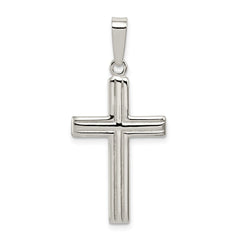 Sterling Silver Polished Cross Pendant QC7291