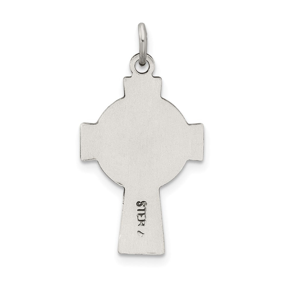 Sterling Silver Antiqued Satin Celtic Cross Pendant QC7303