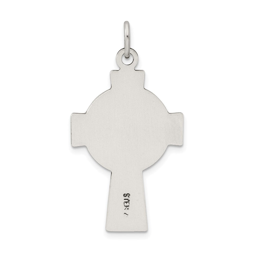 Sterling Silver Antiqued Satin Irish Cross Pendant QC7304