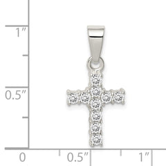 Sterling Silver CZ Cross Pendant QC7306