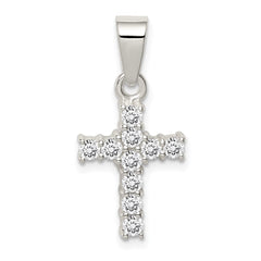 Sterling Silver CZ Cross Pendant QC7306
