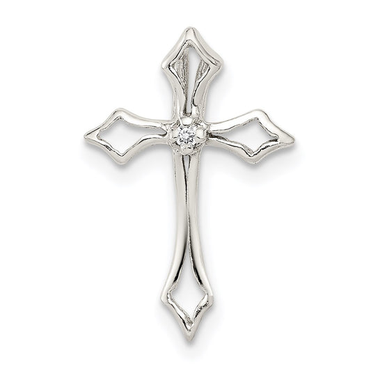 Sterling Silver CZ Cross Charm QC7322
