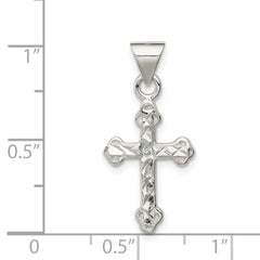 Sterling Silver Cross with CZ Pendant QC7326