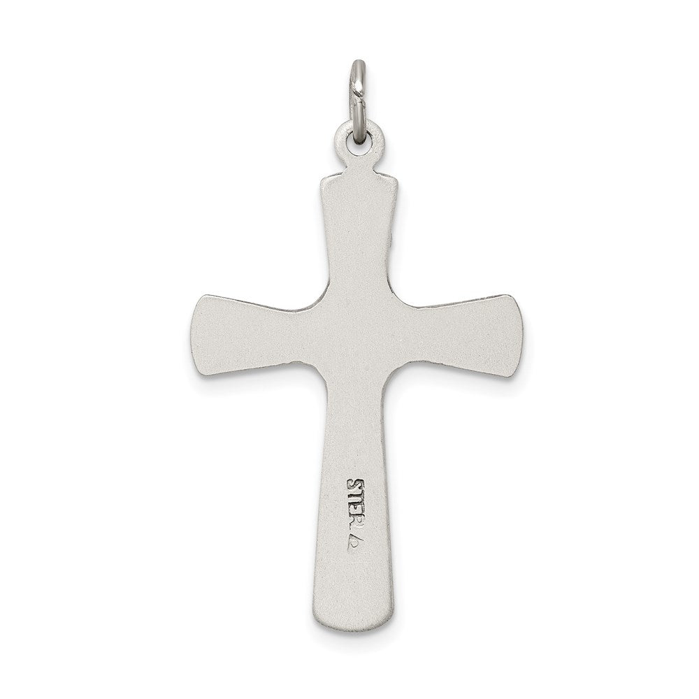 Sterling Silver Satin Antiqued Crucifix Pendant QC7344