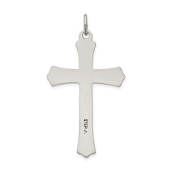 Sterling Silver Antiqued Satin Halo and Corpus Cross Pendant QC7345