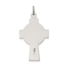 Sterling Silver Antiqued Satin Irish Crucifix Cross Pendant QC7347