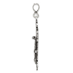 Sterling Silver Antiqued Crucifix Charm QC7348