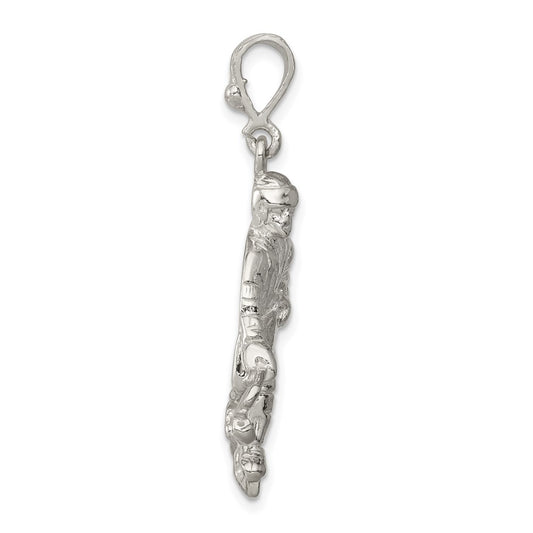 Sterling Silver Hockey Player Charm QC738