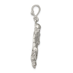 Sterling Silver Hockey Player Charm QC738