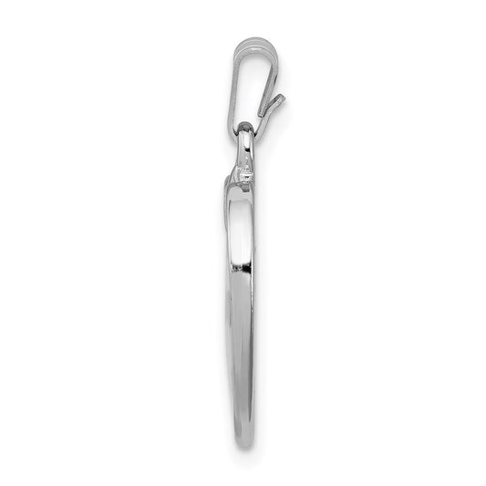Sterling Silver Rhodium-plated Large Heart with Mustard Seed Pendant QC7398
