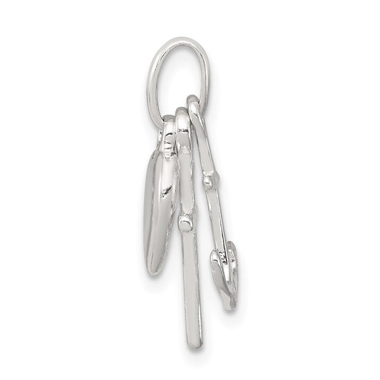 Sterling Silver Anchor & Heart Pendant QC7405