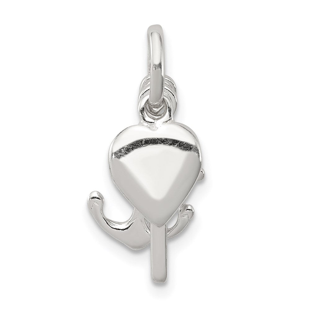 Sterling Silver Anchor & Heart Pendant QC7405