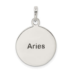 Sterling Silver Polished Antique Finish Aries Horoscope Zodiac Pendant QC7412