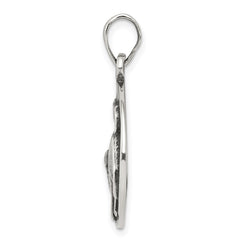 Sterling Silver Polished Antique Finish Taurus Horoscope Zodiac Pendant QC7413