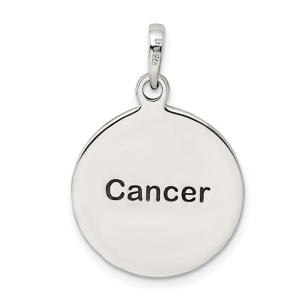 Sterling Silver Polished Antique Finish Cancer Horoscope Zodiac Pendant QC7415
