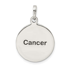 Sterling Silver Polished Antique Finish Cancer Horoscope Zodiac Pendant QC7415