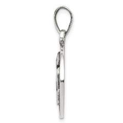 Sterling Silver Polished Antique Finish Leo Horoscope Zodiac Pendant QC7416